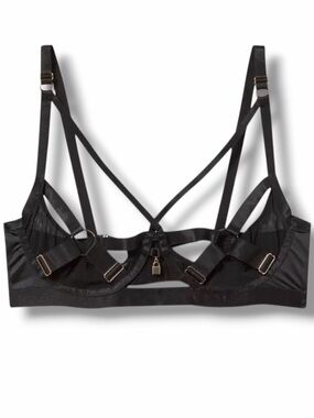 Torrid Open Cup O-Ring Strappy Black Underwire Bra Size 2X